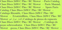 Thumbnail Claas Disco 2650 C Plus / RC Mower   - Parts Catalog