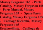 Thumbnail Massey Ferguson 165 - Parts Catalog