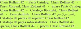 Thumbnail Claas Rollant 42 Round Baler - Parts Catalog