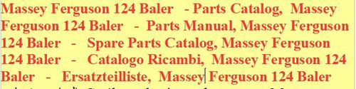 Product picture Massey Ferguson 124 Baler   - Parts Catalog