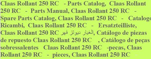 Product picture Claas Rollant 250 RC   - Parts Catalog