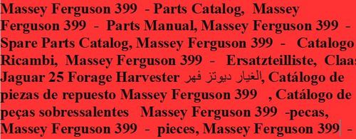 Product picture Massey Ferguson 399 - Parts Catalog