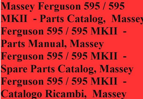 Product picture Massey Ferguson 595 / 595 MKII - Parts Catalog