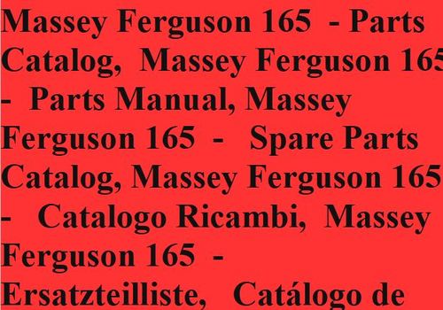 Product picture Massey Ferguson 165 - Parts Catalog