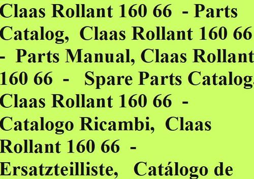 Product picture Claas Rollant 160 66 Round Balers - Parts Catalog