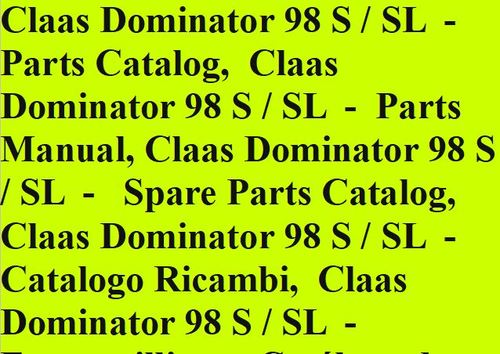 Product picture Claas Dominator 98 S / SL - Parts Catalog
