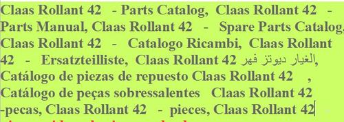 Product picture Claas Rollant 42 Round Baler - Parts Catalog